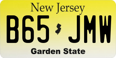 NJ license plate B65JMW