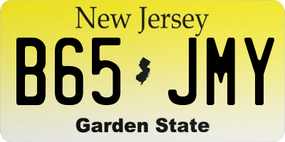 NJ license plate B65JMY
