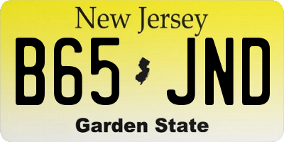 NJ license plate B65JND