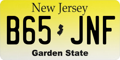 NJ license plate B65JNF
