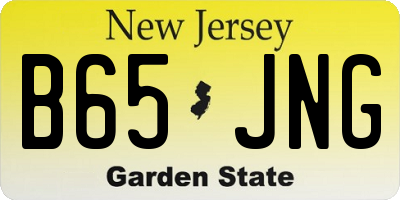 NJ license plate B65JNG