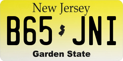NJ license plate B65JNI