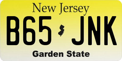 NJ license plate B65JNK