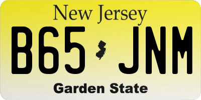 NJ license plate B65JNM