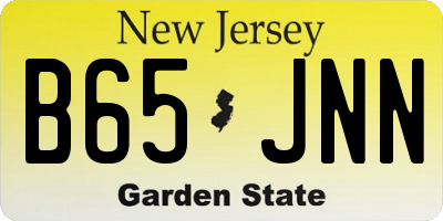 NJ license plate B65JNN