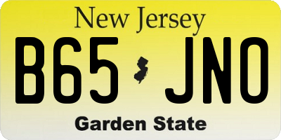 NJ license plate B65JNO