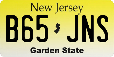 NJ license plate B65JNS