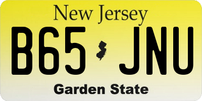 NJ license plate B65JNU