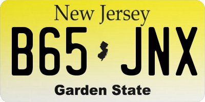 NJ license plate B65JNX