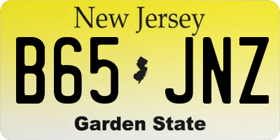 NJ license plate B65JNZ