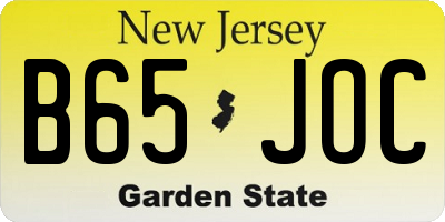 NJ license plate B65JOC