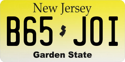 NJ license plate B65JOI