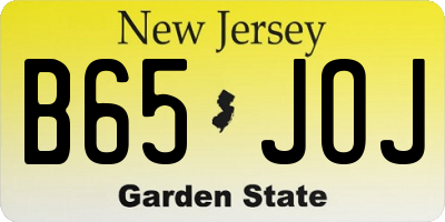 NJ license plate B65JOJ
