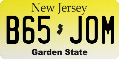 NJ license plate B65JOM