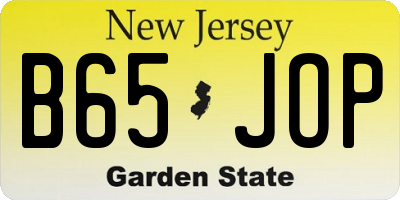 NJ license plate B65JOP