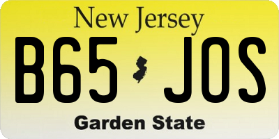 NJ license plate B65JOS