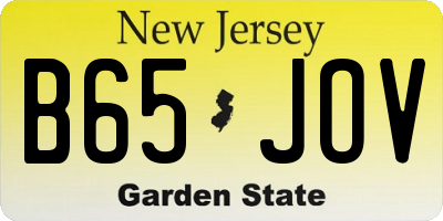NJ license plate B65JOV