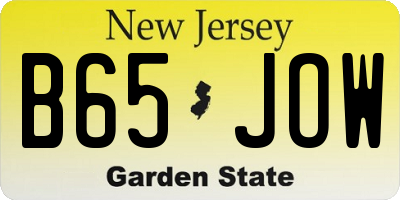 NJ license plate B65JOW