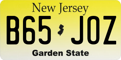NJ license plate B65JOZ