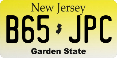NJ license plate B65JPC