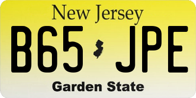 NJ license plate B65JPE