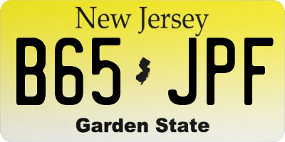 NJ license plate B65JPF