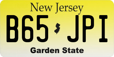 NJ license plate B65JPI