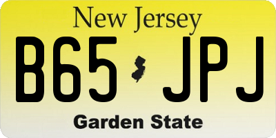 NJ license plate B65JPJ