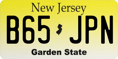 NJ license plate B65JPN
