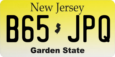 NJ license plate B65JPQ