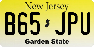 NJ license plate B65JPU