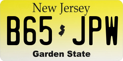 NJ license plate B65JPW