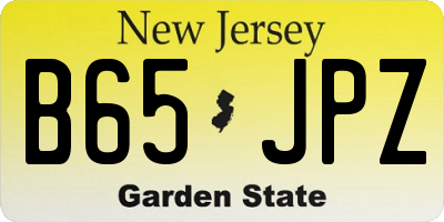 NJ license plate B65JPZ