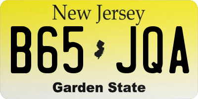 NJ license plate B65JQA