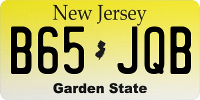 NJ license plate B65JQB