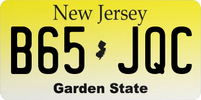 NJ license plate B65JQC