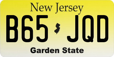 NJ license plate B65JQD