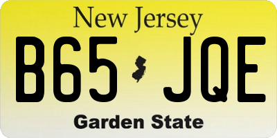 NJ license plate B65JQE
