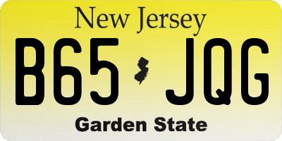 NJ license plate B65JQG