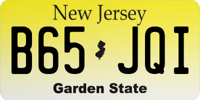 NJ license plate B65JQI
