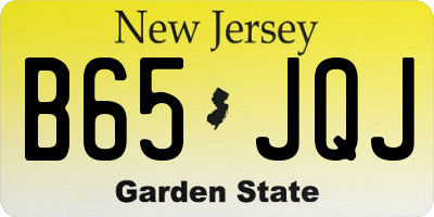 NJ license plate B65JQJ