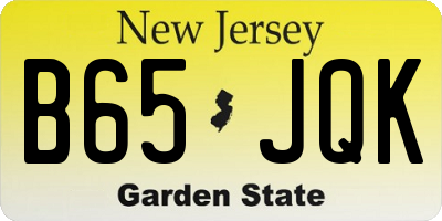 NJ license plate B65JQK