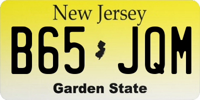 NJ license plate B65JQM