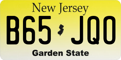 NJ license plate B65JQO