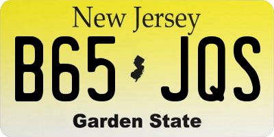 NJ license plate B65JQS