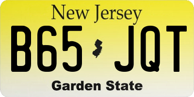 NJ license plate B65JQT