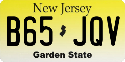 NJ license plate B65JQV