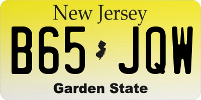 NJ license plate B65JQW