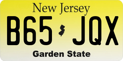 NJ license plate B65JQX