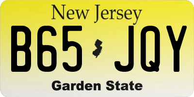 NJ license plate B65JQY